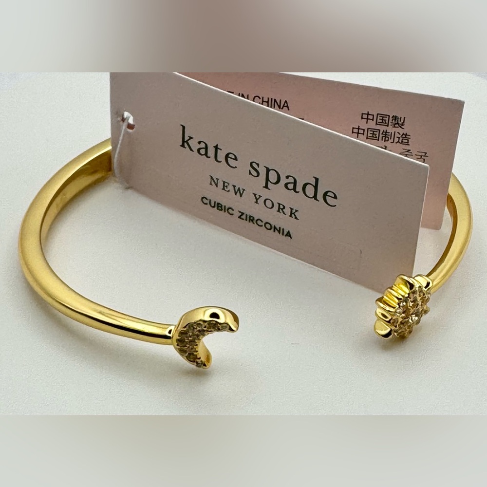 Kate Spade Stargaze Open Hinged Bracelet NWT with Dust Bag Moon & Star w/Dustbag - Picture 2 of 5
